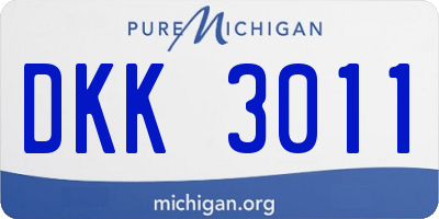 MI license plate DKK3011