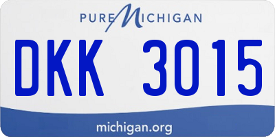MI license plate DKK3015