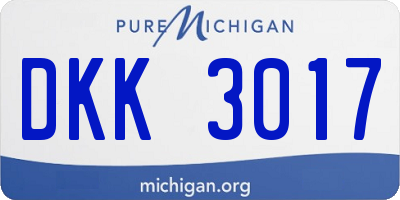 MI license plate DKK3017