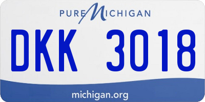 MI license plate DKK3018