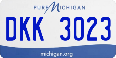MI license plate DKK3023