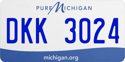 MI license plate DKK3024
