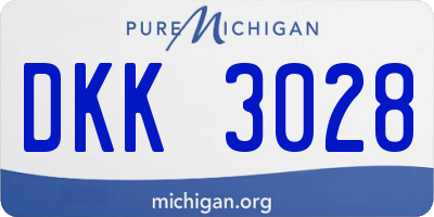 MI license plate DKK3028