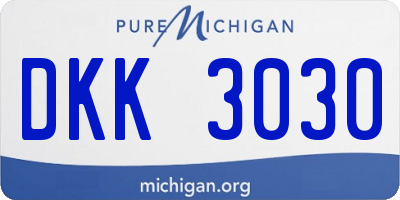MI license plate DKK3030