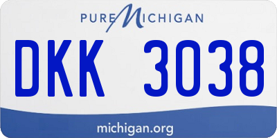 MI license plate DKK3038