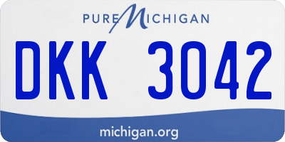 MI license plate DKK3042