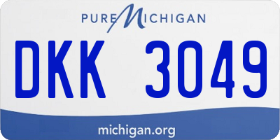 MI license plate DKK3049