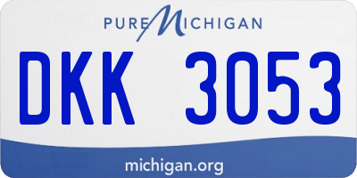 MI license plate DKK3053