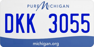 MI license plate DKK3055