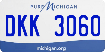MI license plate DKK3060