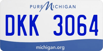 MI license plate DKK3064