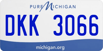 MI license plate DKK3066