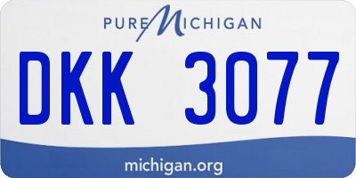 MI license plate DKK3077