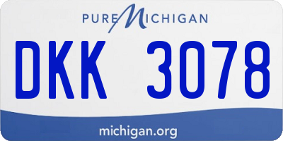 MI license plate DKK3078