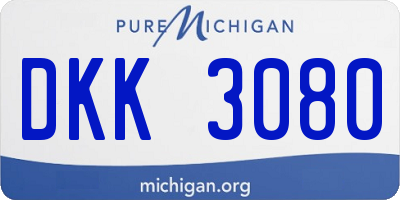 MI license plate DKK3080