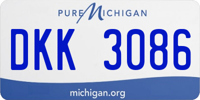 MI license plate DKK3086