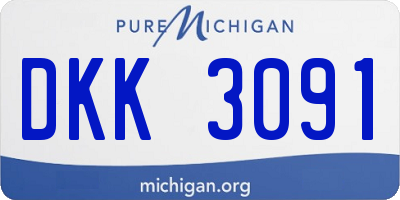 MI license plate DKK3091