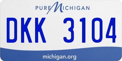 MI license plate DKK3104