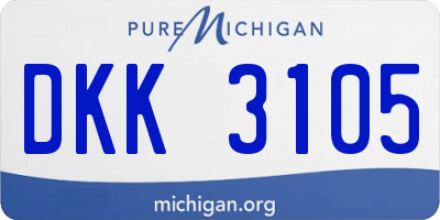 MI license plate DKK3105