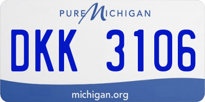 MI license plate DKK3106