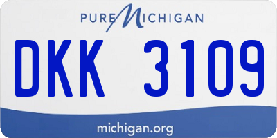MI license plate DKK3109