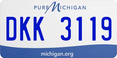 MI license plate DKK3119