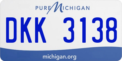 MI license plate DKK3138