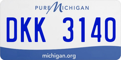 MI license plate DKK3140