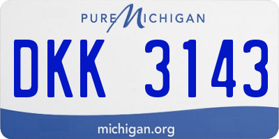 MI license plate DKK3143