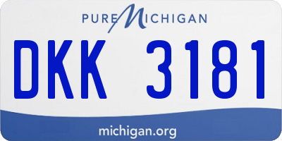 MI license plate DKK3181