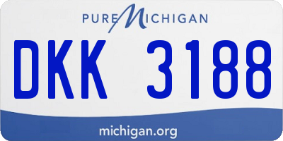 MI license plate DKK3188