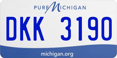 MI license plate DKK3190