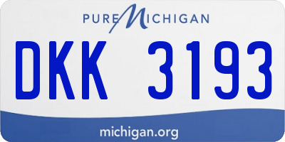 MI license plate DKK3193
