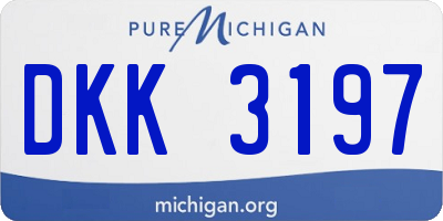 MI license plate DKK3197