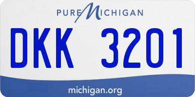 MI license plate DKK3201