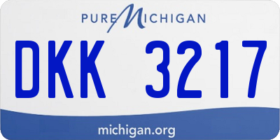 MI license plate DKK3217