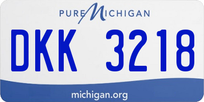 MI license plate DKK3218
