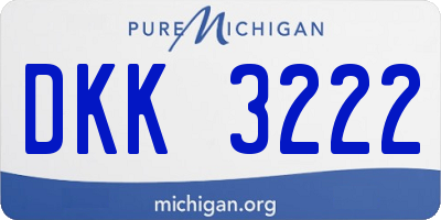 MI license plate DKK3222