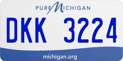 MI license plate DKK3224