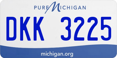 MI license plate DKK3225