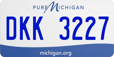 MI license plate DKK3227