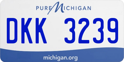 MI license plate DKK3239