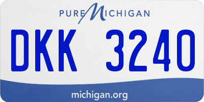 MI license plate DKK3240