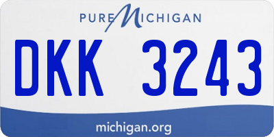 MI license plate DKK3243