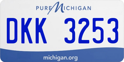 MI license plate DKK3253