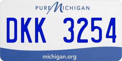 MI license plate DKK3254