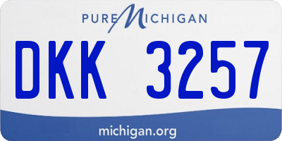 MI license plate DKK3257