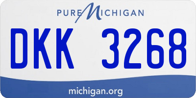 MI license plate DKK3268