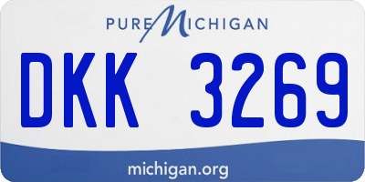 MI license plate DKK3269