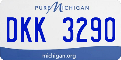 MI license plate DKK3290